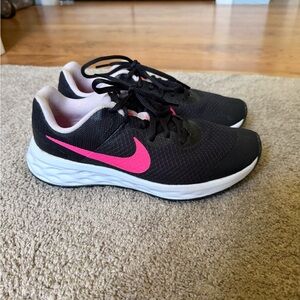 Nike Kids Black and Hot Pink Athletic Sneakers